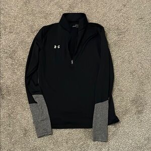 Under Armour Black and Gray Half-Zip Top